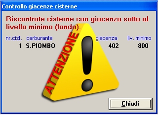 controllo livelli carburante in cisterna con avvisi